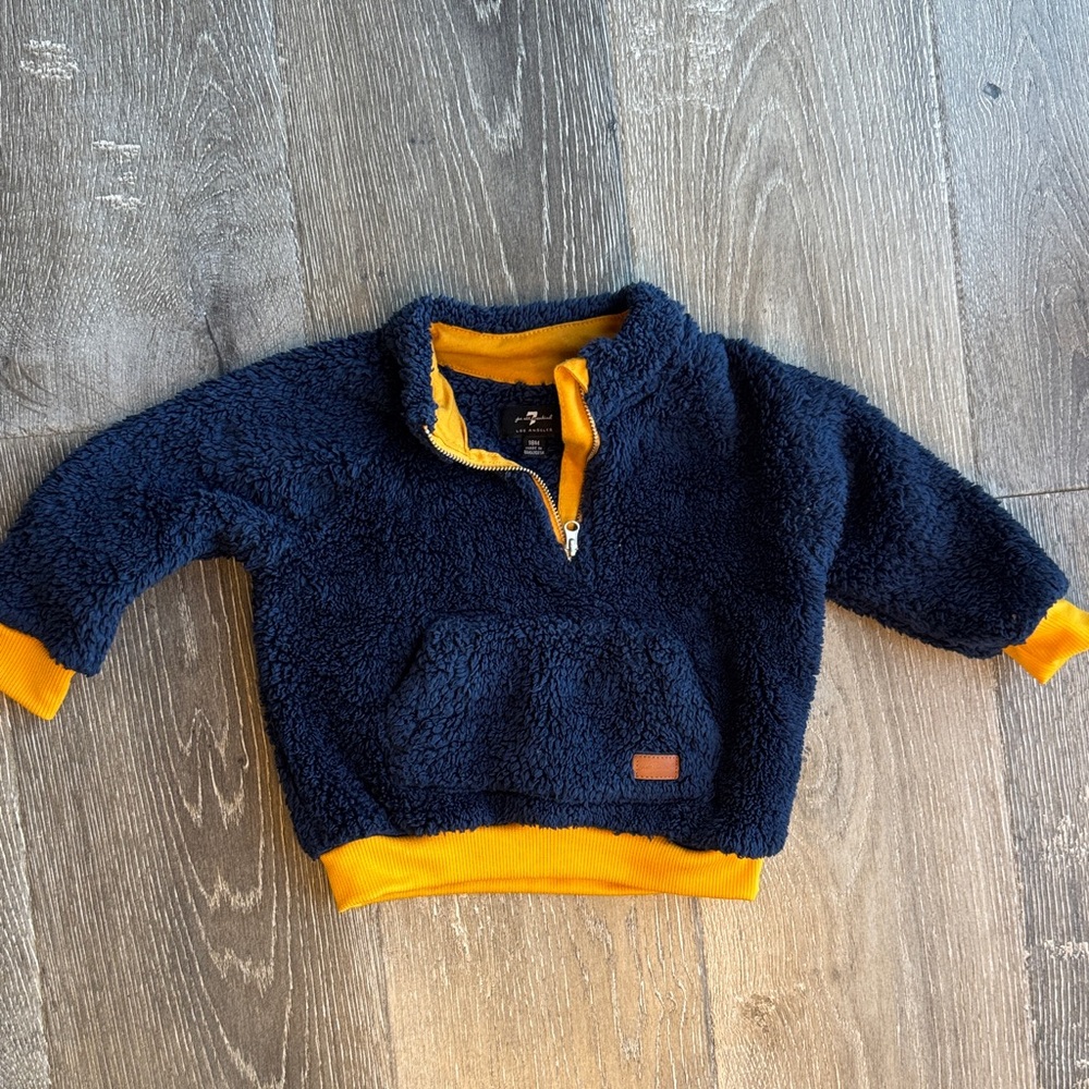 7 For All Mankind Navy and Golden Kids Sweatshirt 0195